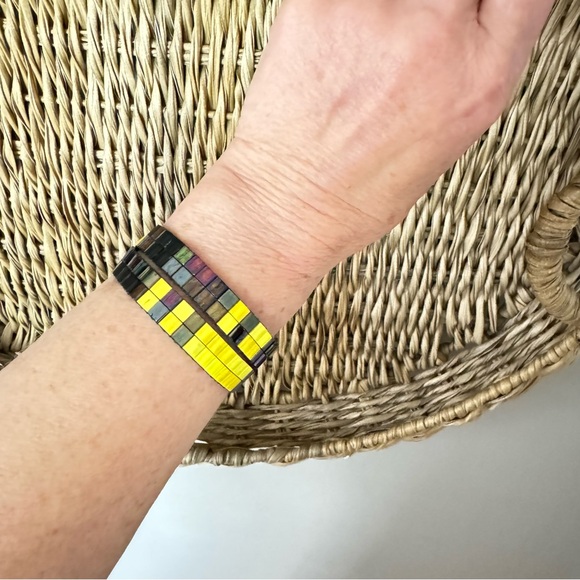 Julie Rofman Handwoven Glass Tile Beaded Bracelet - Picture 2 of 7